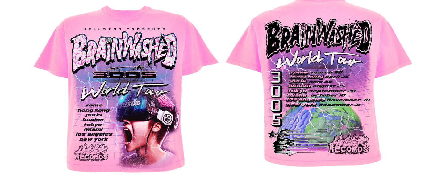 Hellstar Brainwashed World Tour T-Shirt Pink