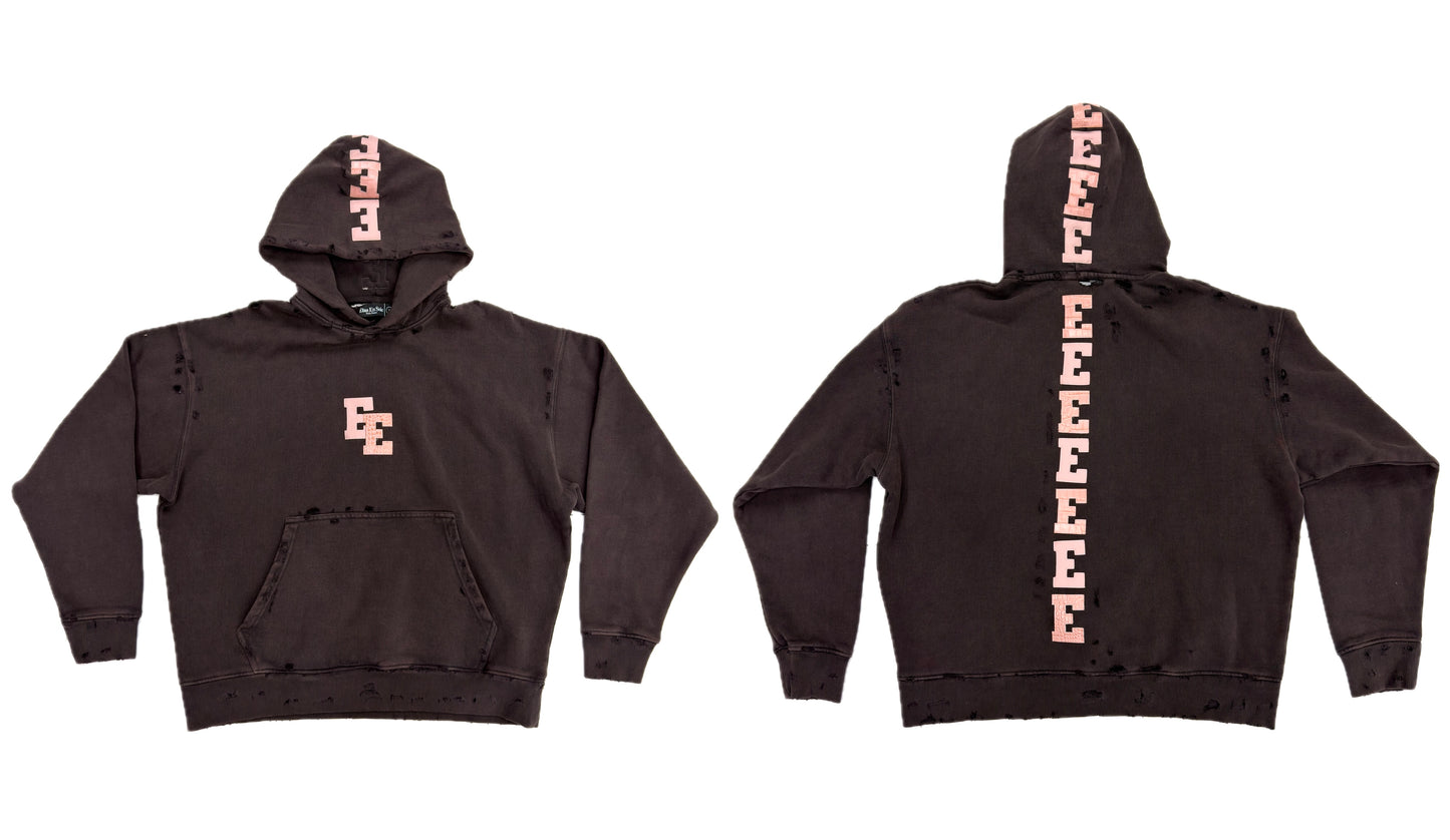 Elan En Soie 1:1 Leather Spine Hoodie Brown / Pink