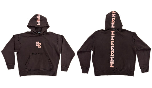 Elan En Soie 1:1 Leather Spine Hoodie Brown / Pink