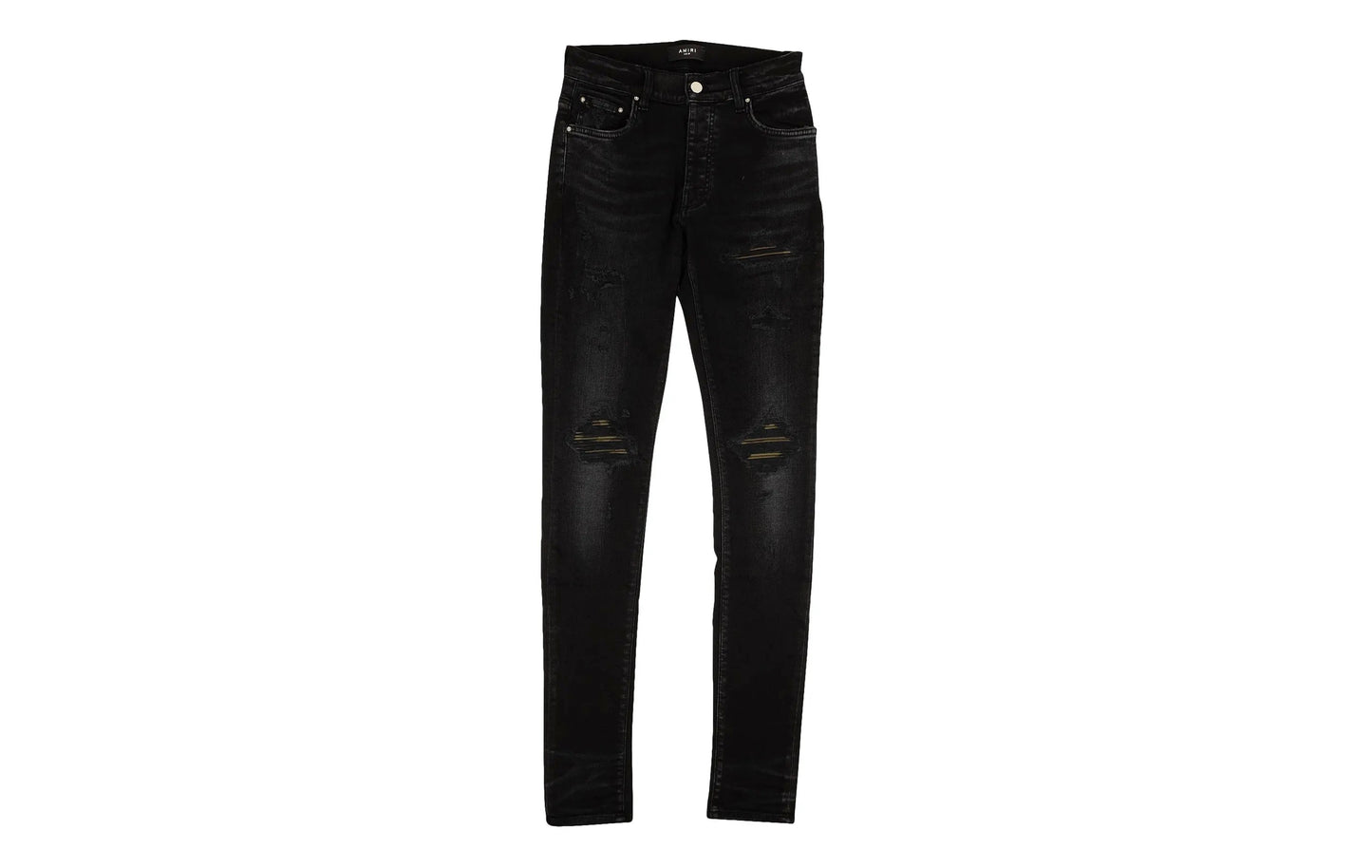 Amiri MX1 Leather Camo Aged Black Jeans