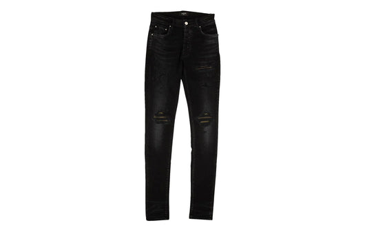 Amiri MX1 Leather Camo Aged Black Jeans