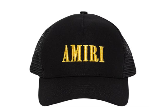 Amiri Core Logo Trucker Hat Black / Yellow