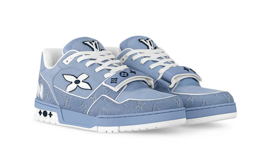 Louis Vuitton Trainer Sneaker Blue Monogram Velcro Strap