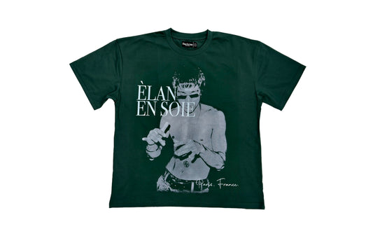 Elan En Soie Bruce Lee Distressed Tee Green