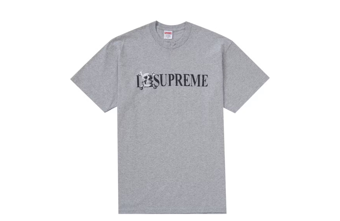 Supreme Skull Tee Heather Grey
