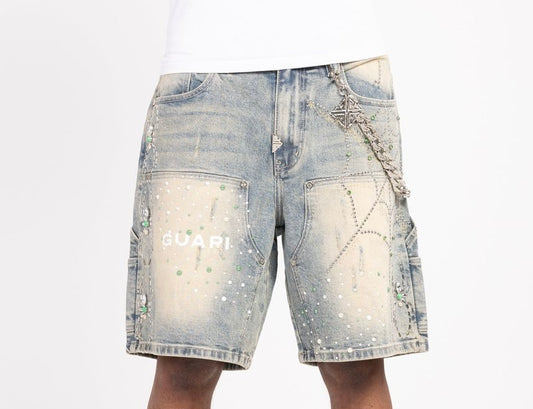 Guapi Emerald Spider Denim Shorts