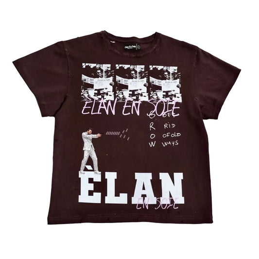 Elan En Soie Newspaper Tee Brown