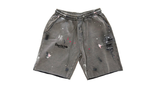 Elan En Soie Home Paint Splatter Shorts Light Grey