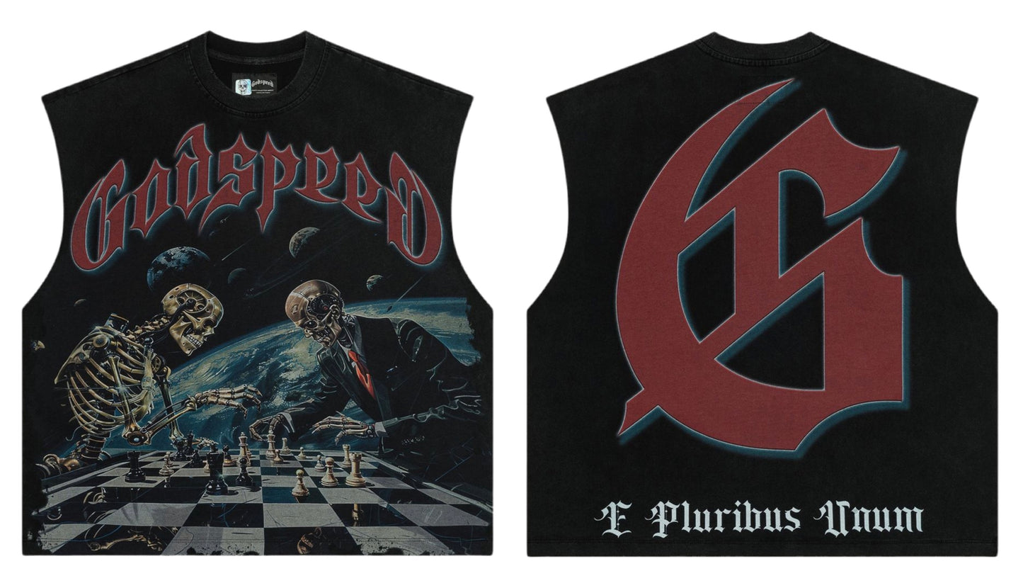 Godspeed Checkmate Sleeveless Tee Black Wash