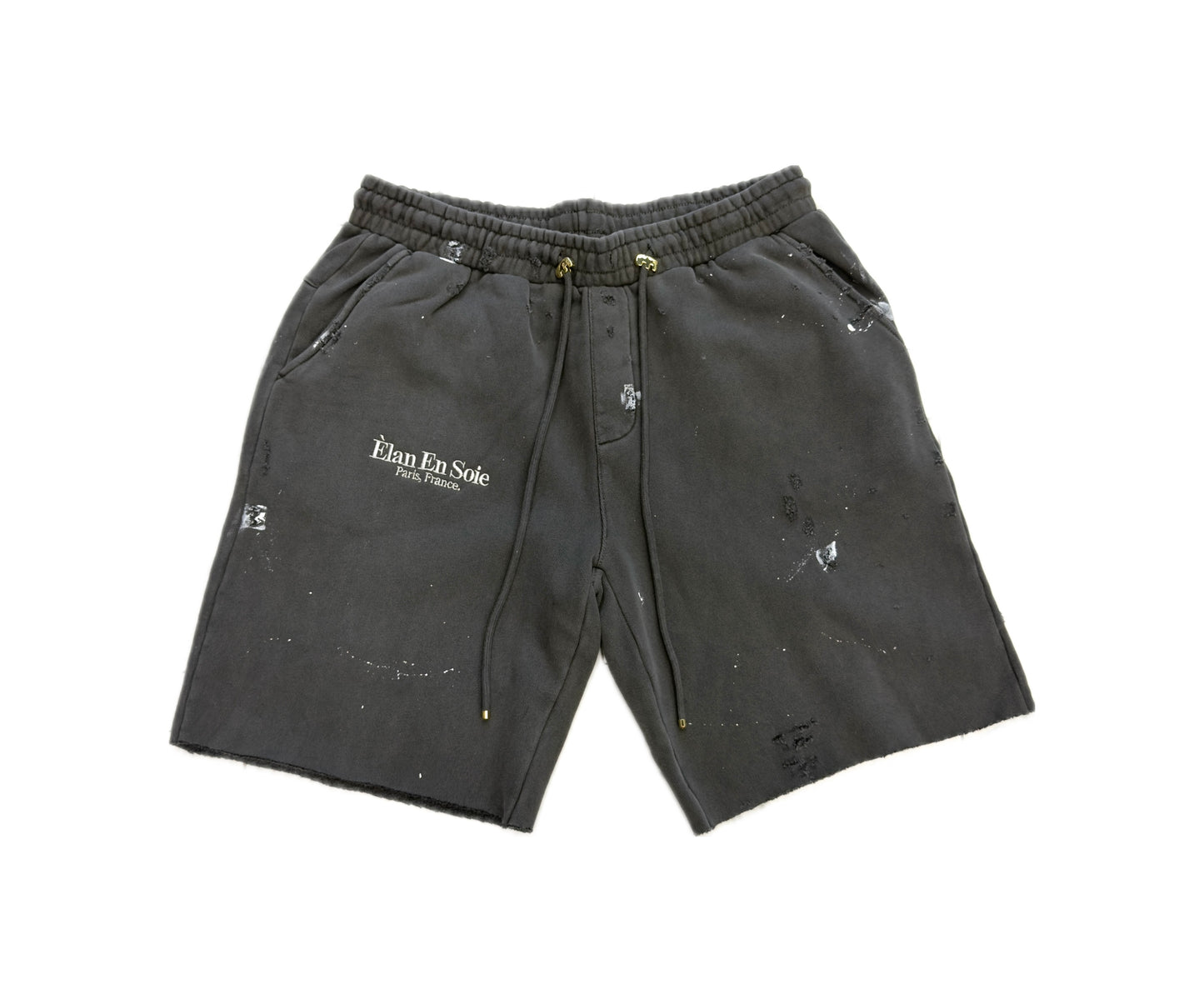 Elan En Soie Home Paint Splatter Shorts Grey