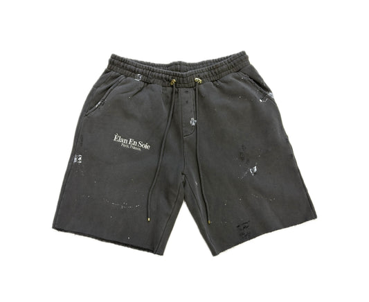Elan En Soie Home Paint Splatter Shorts Grey