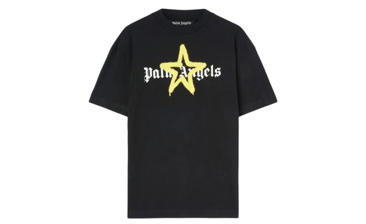 Palm Angels Star Sprayed T-Shirt Black / Yellow