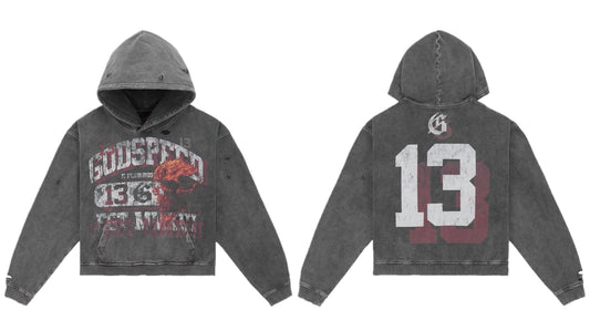 Godspeed Seeing Double Hoodie Grey wash