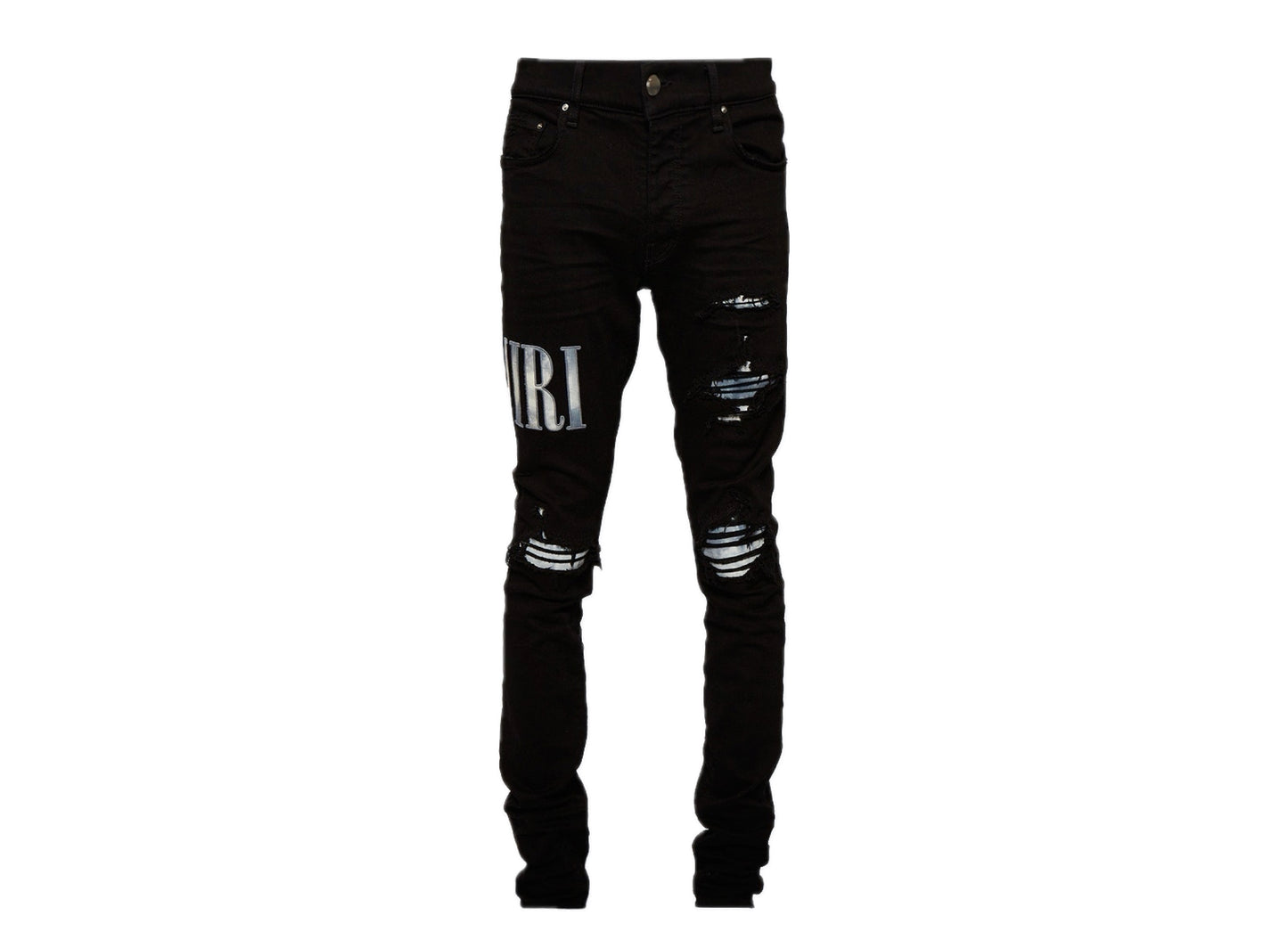 Amiri Tie Dye Logo Jeans Black