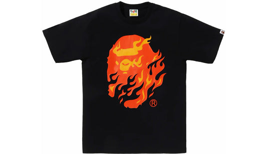 Bape Flame Ape Head Tee Black