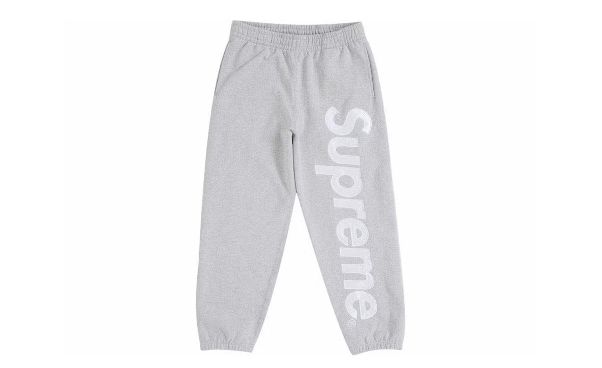 Supreme Satin Appliqué Sweatpants Grey (FW25)