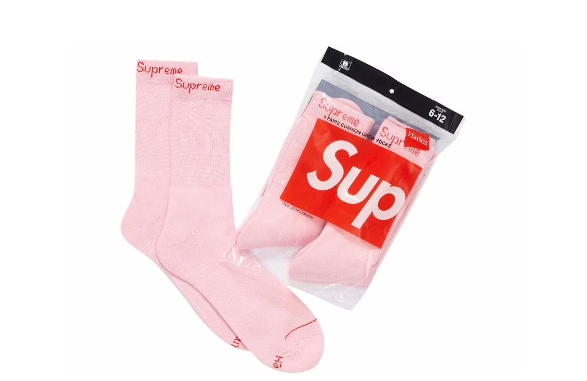 Supreme Hanes Crew Socks Pink (Single Pair)