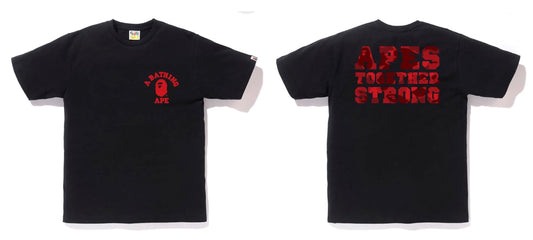 Bape Color Camo College ATS tee Black / Red