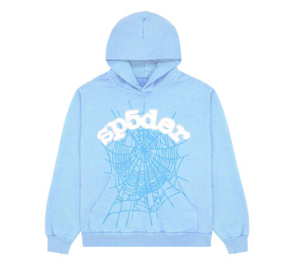 Sp5der Web Hoodie Sky Blue