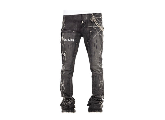 Guapi Obsidian Black Spider Denim Jeans V2