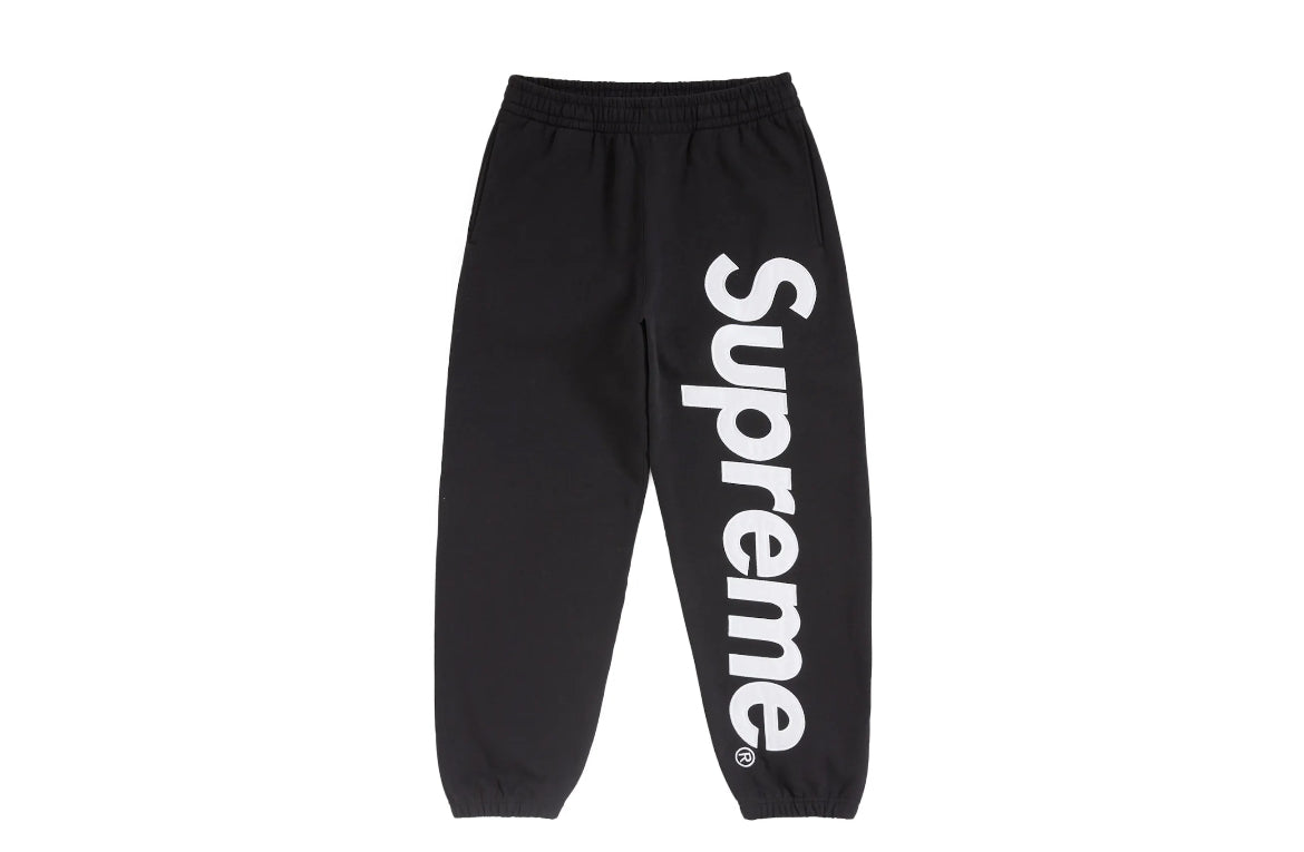 Supreme Satin Appliqué Sweatpants Black