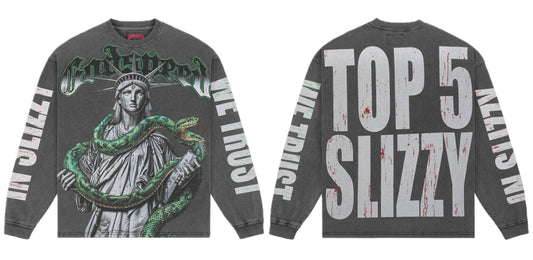 Godspeed Top 5 Slizzy L/S Tee Grey Wash