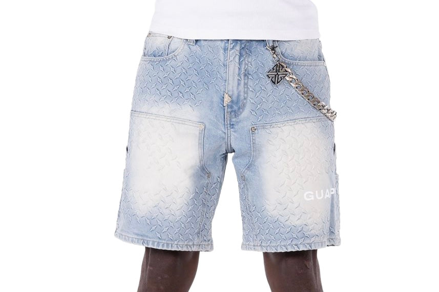 Guapi Steel Plate Carpenter Shorts Aqua Blue