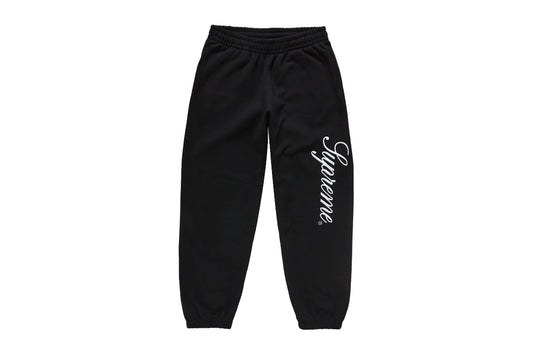 Supreme Embroidered Script Sweatpants Black