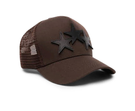 Amiri 3 Star Trucker Hat Brown
