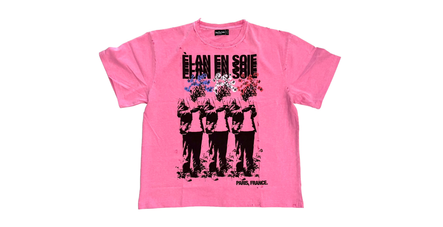 Elan En Soie French Flowers Tee Pink