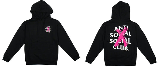 Anti Social Social Club Cancelled Hoodie Black (Pink X)