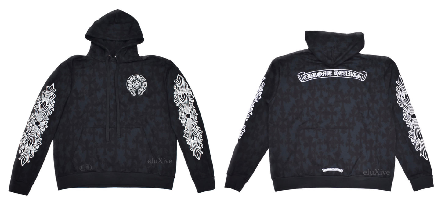 Chrome Hearts Cemetery Crosses Horseshoe Hoodie