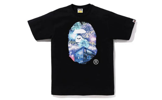 Bape Ape Head Photo Fireworks Tee (Harajaku Limited Edition Tee)