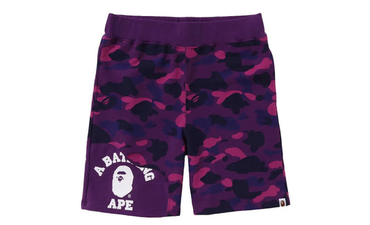 Bape Color Camo Cutting Sweat Shorts Purple