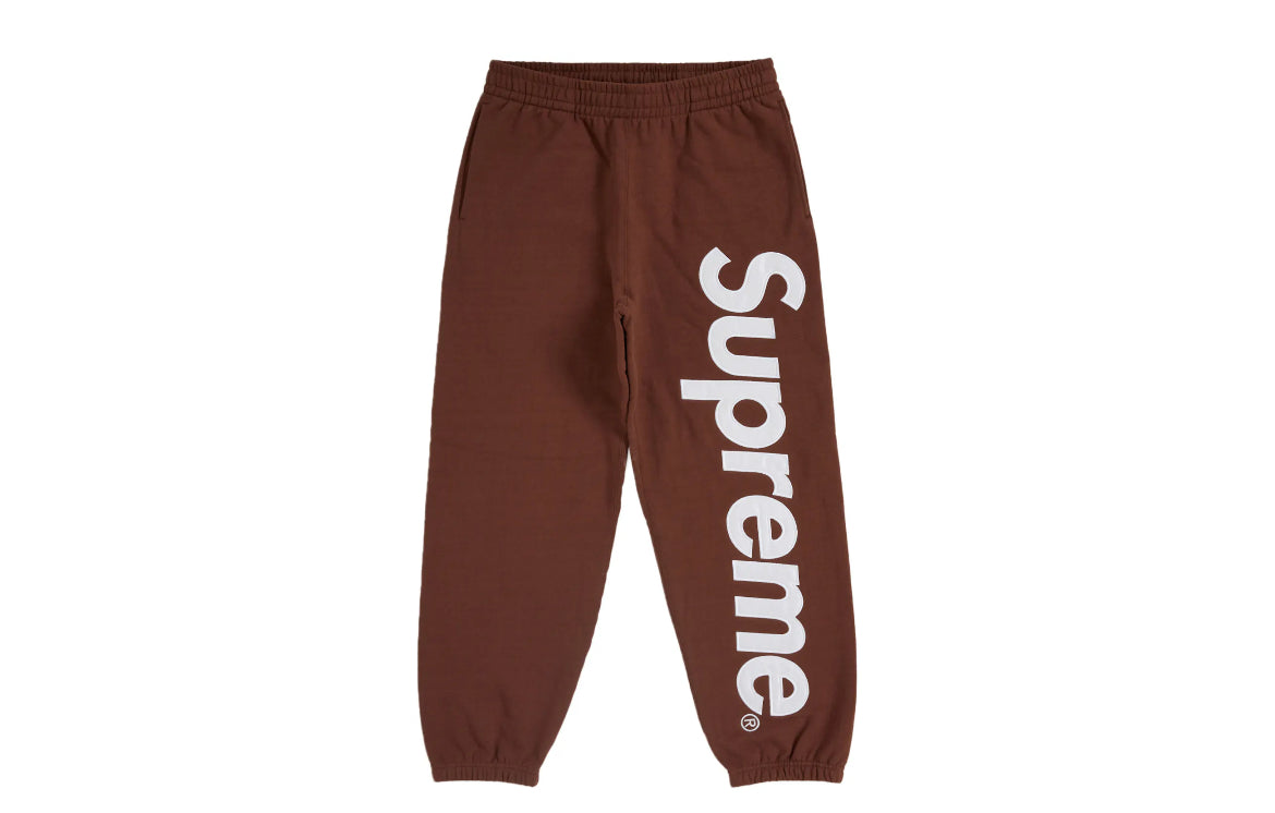 Supreme Satin Appliqué Sweatpants Brown