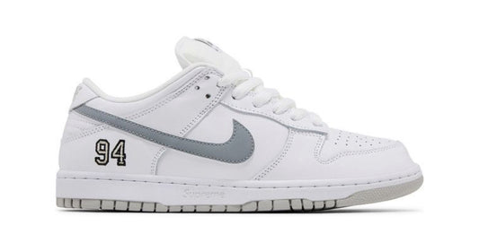 Nike SB Dunk Low x Supreme 94 White Metallic Silver