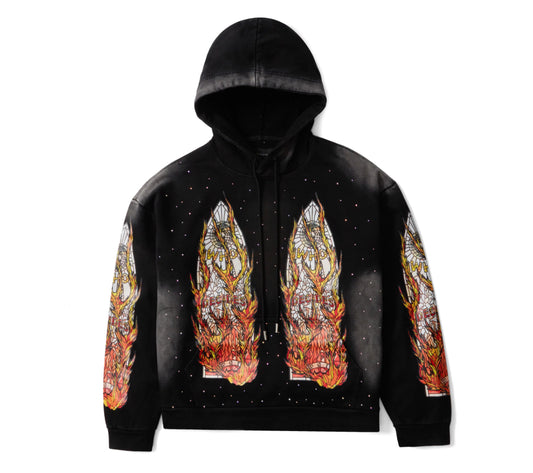 Who Decides War Flames Glass Cotton Hoodie