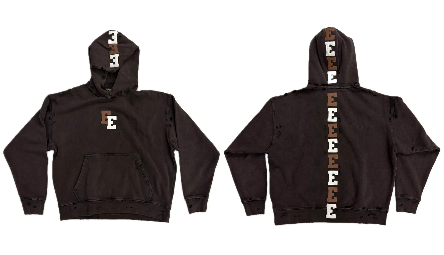Elan En Soie 1:1 Leather Spine Hoodie Brown