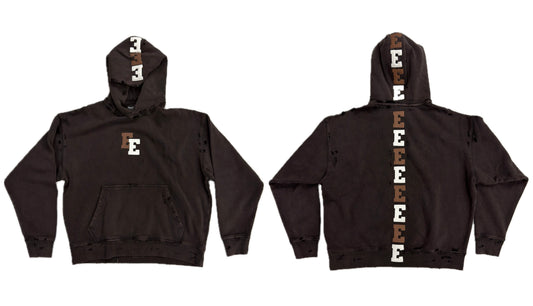 Elan En Soie 1:1 Leather Spine Hoodie Brown
