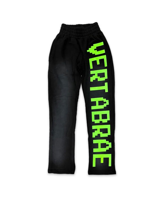 Vertabrae Washed Glow In Dark Sweatpants Black / Neon Green (Unreleased)