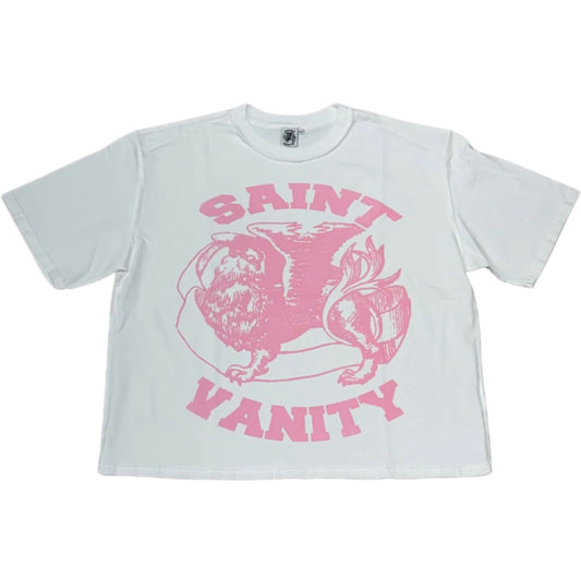 Saint Vanity Griffin Tee White / Pink