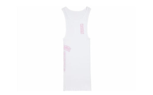 Chrome Hearts T Bar Rib Tank White/Pink