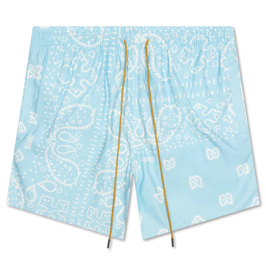 Rhude Bandana Swim Trunks Sky / Creme