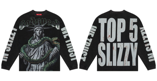 Godspeed Top 5 Slizzy L/S Tee Black Wash