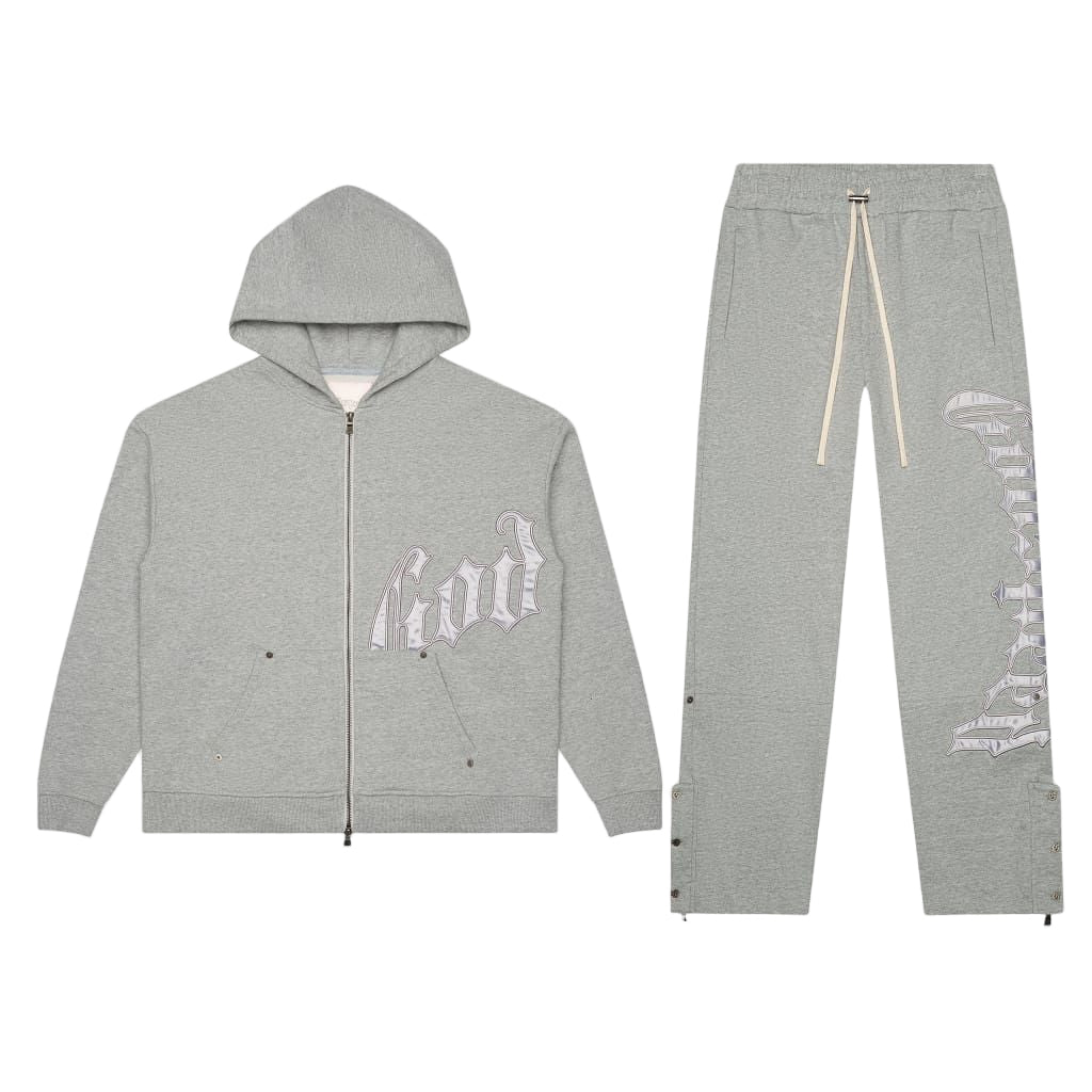 Godspeed OG Logo Sweatsuit V2 Grey / Silver Satin Boom (SET)