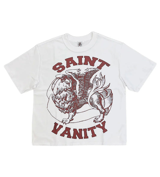 Saint Vanity Griffin Tee White / Burgundy