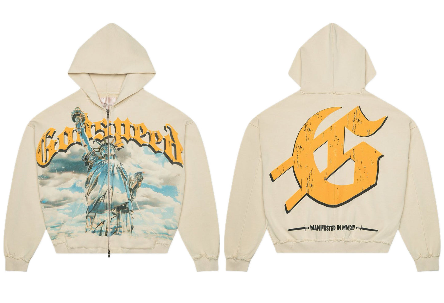 Godspeed Chrome Liberty Zip Hoodie V2 Bone BOOM