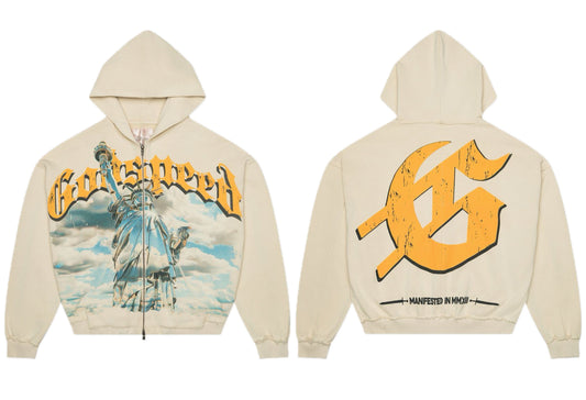 Godspeed Chrome Liberty Zip Hoodie V2 Bone BOOM