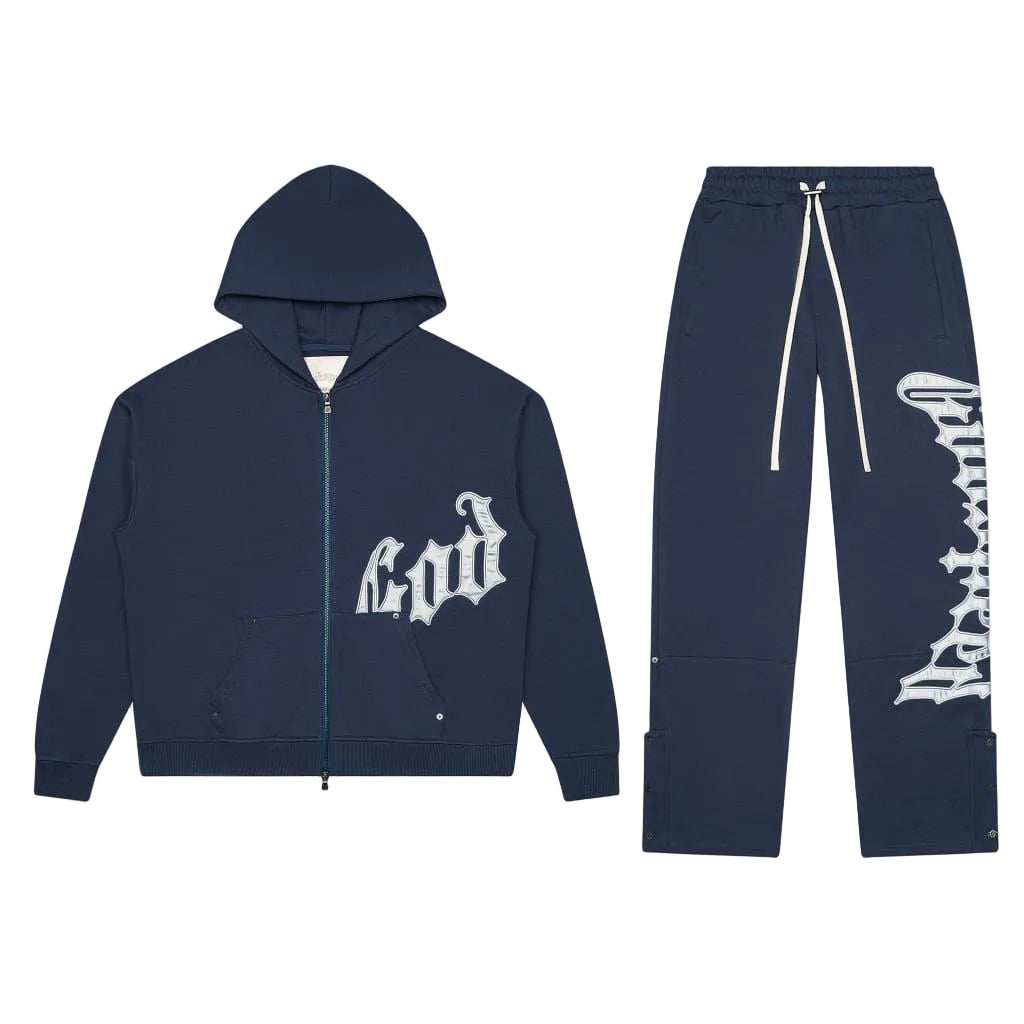 Godspeed OG Logo Sweatsuit V2 Navy / Silver BOOM