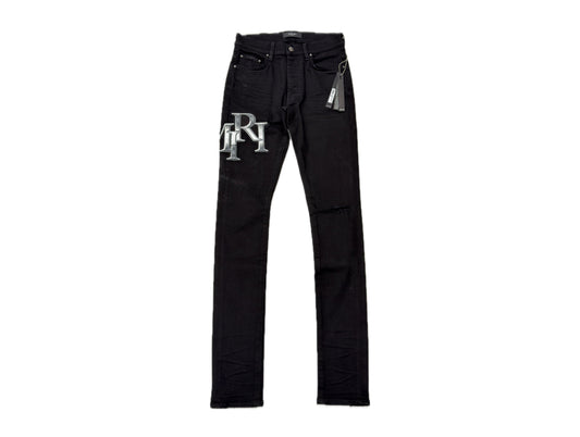 Amiri Chrome Staggered Jeans Black OD
